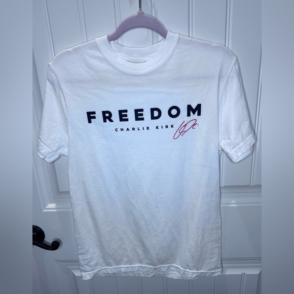 Comfort Colors Tops - Comfort Colors White Freedom Tee Charlie Kirk